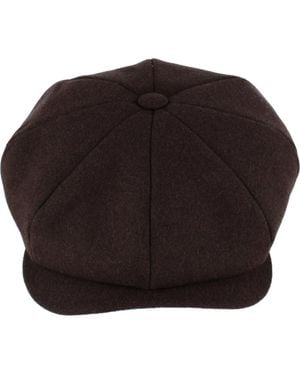 Wigéns Classic Retro Newsboy Cap With Curved Peak - Black