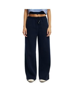 Cotton On Active Plush Tie Waist Wide Leg Sweatpant - Blue