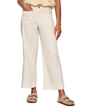 Sanctuary Soft Marine High Waist Wide Leg Crop Cotton Pants - Natural