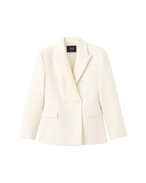 Mango Fitted Double Breasted Blazer - Natural