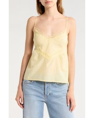 RE/DONE Sofia Lace Trim Camisole - Natural