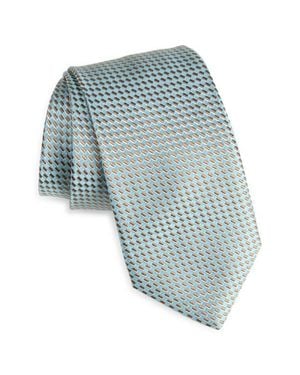 Canali Geometric Silk Tie - Blue