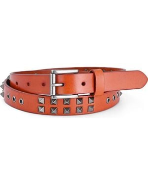 Old Trend Lily Genuine Leather Studded Sleek Everyday Belt - Red