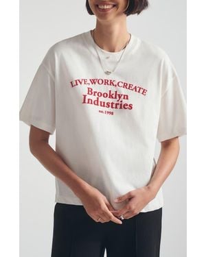Brooklyn Industries Live, Work, Create Graphic T-Shirt - Gray
