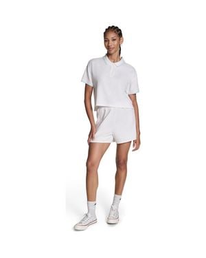 Converse Cropped Waffle Polo - White