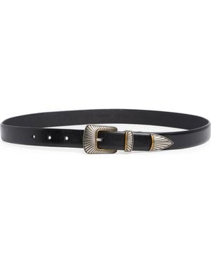 Treasure & Bond Lainey Western Buckle Leather Belt - Black