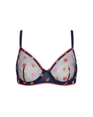 Huit Bisou Lace Underwire Bra - Blue