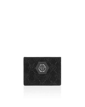 Philipp Plein Credit Cards Holder Monogram - Black