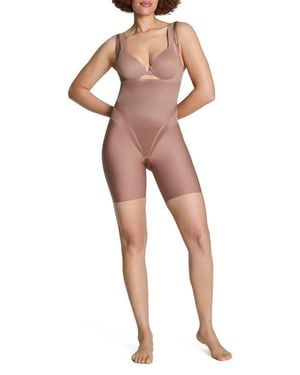 Spanx Open Bust Mid Thigh Shaper Bodysuit - Multicolor