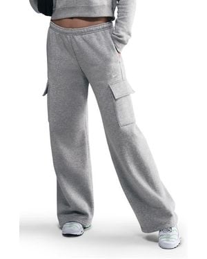 Nike Sportswear Phoenix Fleece Wide Leg Cargo Sweatpants - Gray