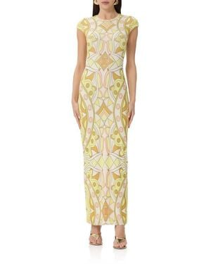 AFRM Cody Cap Sleeve Column Dress - Metallic