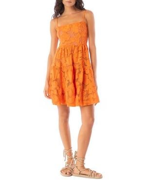 Maaji Ginger Garden Emily Cotton Cover-Up Dress - Orange