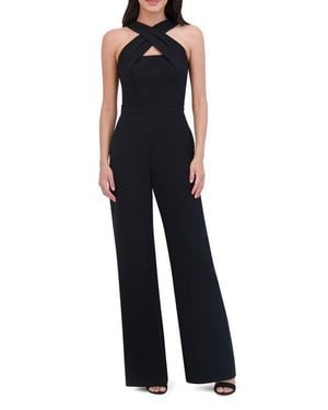 Vince Camuto Signature Cross Neck Jumpsuit - Blue