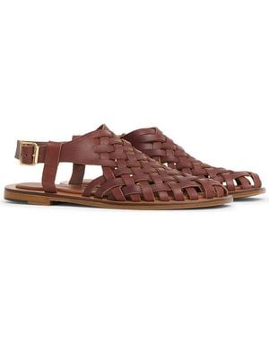 Mansur Gavriel Slingback Woven Sandal - Brown
