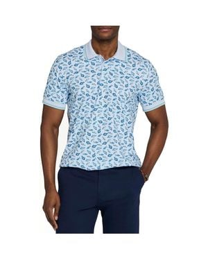 Con.struct Slim Fit Gone Fishing Polo Short Sleeve Shirt - Blue