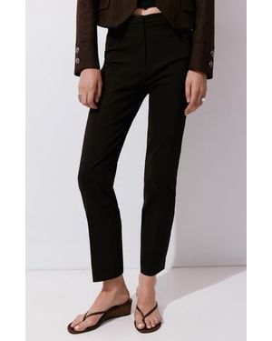 Mango Crop Straight Leg Pants - Black