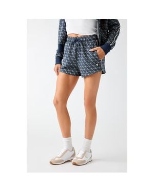 Guess 4G Logo Jacquard Drawstring Shorts - Blue