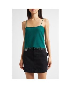 Bode Lodge Beaded Cashmere Camisole - Green