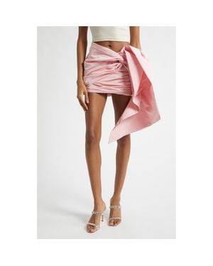 Area Taffeta Knot Miniskirt - Red