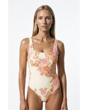 Hermoza Gloria Square Neck One Piece Swimsuit - Multicolor