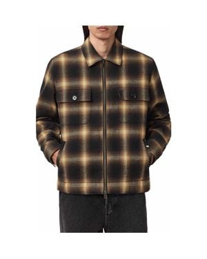 AllSaints Mathers Plaid Zip Jacket - Black