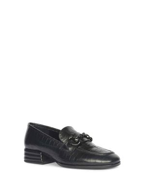 Saint G. Jacqueline Croc Embossed Loafer - White