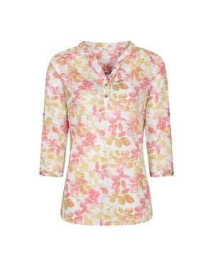 Mountain Warehouse Petra Leaf Print 3/4 Sleeve Blouse - Pink