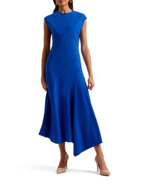 Ted Baker Isparta Cap Sleeve Asymmetric Midi Dress - Blue