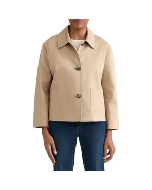 Jones New York Patch Pocket Cotton Blend Jacket - Natural