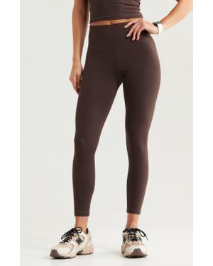 Zella Thrive Rib High Waist 7/8 Leggings - Black