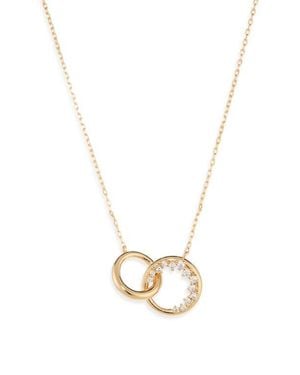 Astrid & Miyu Orbit Cubic Zirconia Pendant Necklace - Metallic