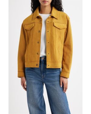 Frye Cow Split Leather Jacket - Blue