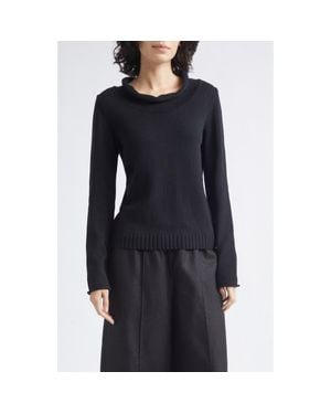 Posse Teo Cowl Neck Cotton Sweater - Black