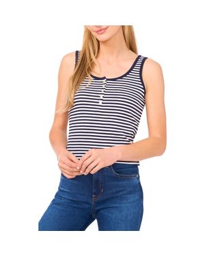 Cece Stripe Rib Tank - Blue