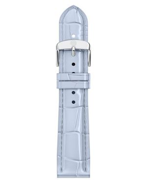 Michele 18Mm Croc Embossed Leather Watch Band - Blue