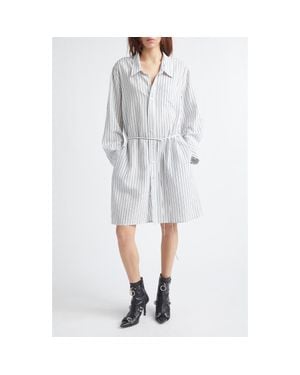 R13 Stripe Drop Neck Shirtdress - Gray