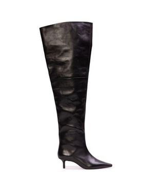 Black Suede Studio Kira 50 Thigh High Boot - Black