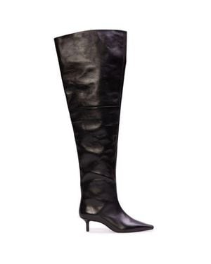 Black Suede Studio Kira 50 Thigh High Boot - Black