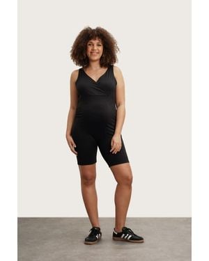 Nom Maternity Stretch & Support Romper - Black
