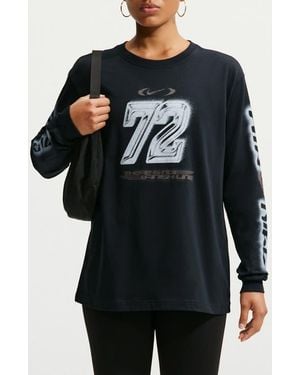 Nike Sportswear Airbrushed Graphic Long Sleeve T-Shirt - Black