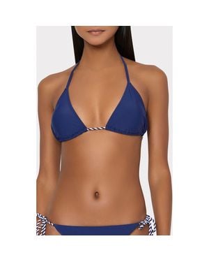 MILLY Two-Tone Rope Strap Bikini Top - Blue