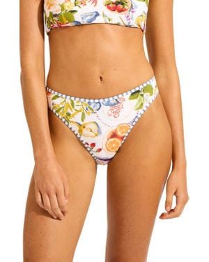 Seafolly High Cut Bikini Bottom - Orange