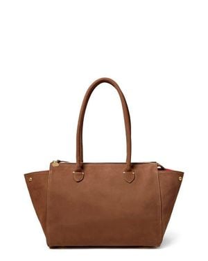 Clare V. Beatrice Nubuck Leather Tote - Brown