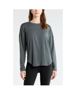 Zella Sueded High-Low Long Sleeve T-Shirt - Gray