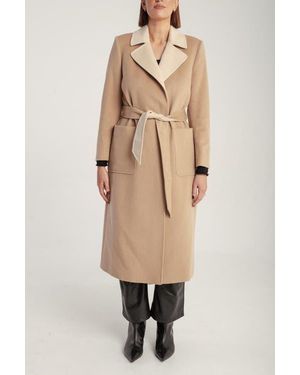 1982 Cashmere Belted Wrap Coat - Natural
