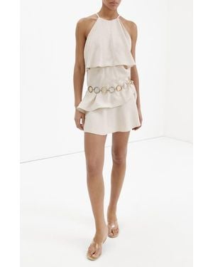Mango Ruffled Modal Blend Dress - Natural