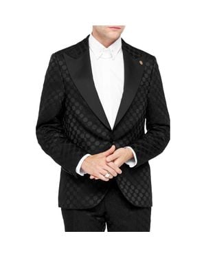 Twisted Tailor Papatya Slim Fit Jacquard Suit Jacket - Black