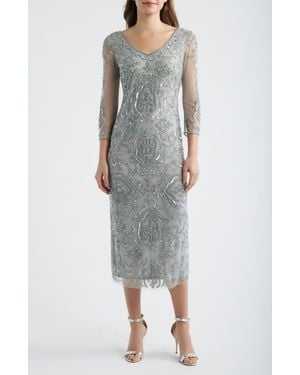 sachin and babi light blue dress NWT Pisarro Nights Embellished Cap Sleeve Gown in main image 0