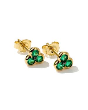 Mark Henry Trinity Stud Earrings - Green