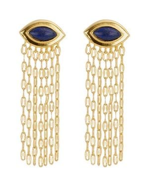ATHRA LUXE Lapis Lazuli Waterfall Drop Earrings - Metallic